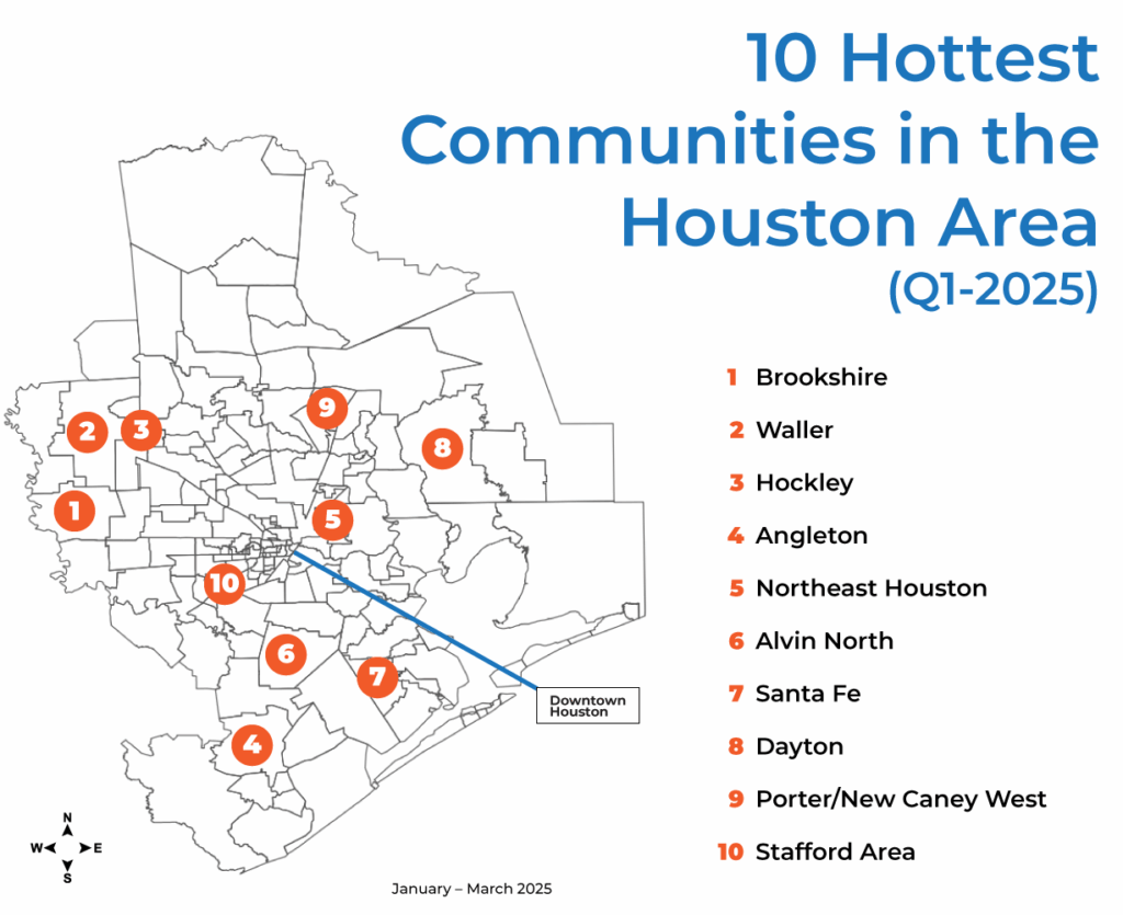 Hottest Communities in the Houston Area map