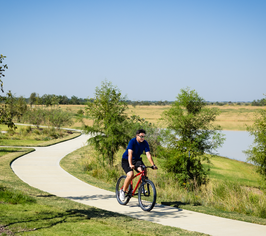 man riding bike