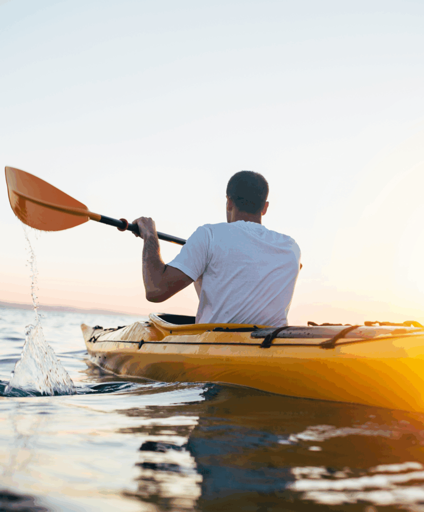 man kayaking
