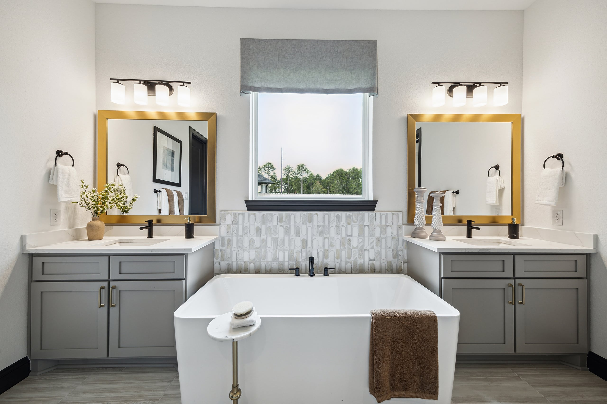 shea model home primary bathroom