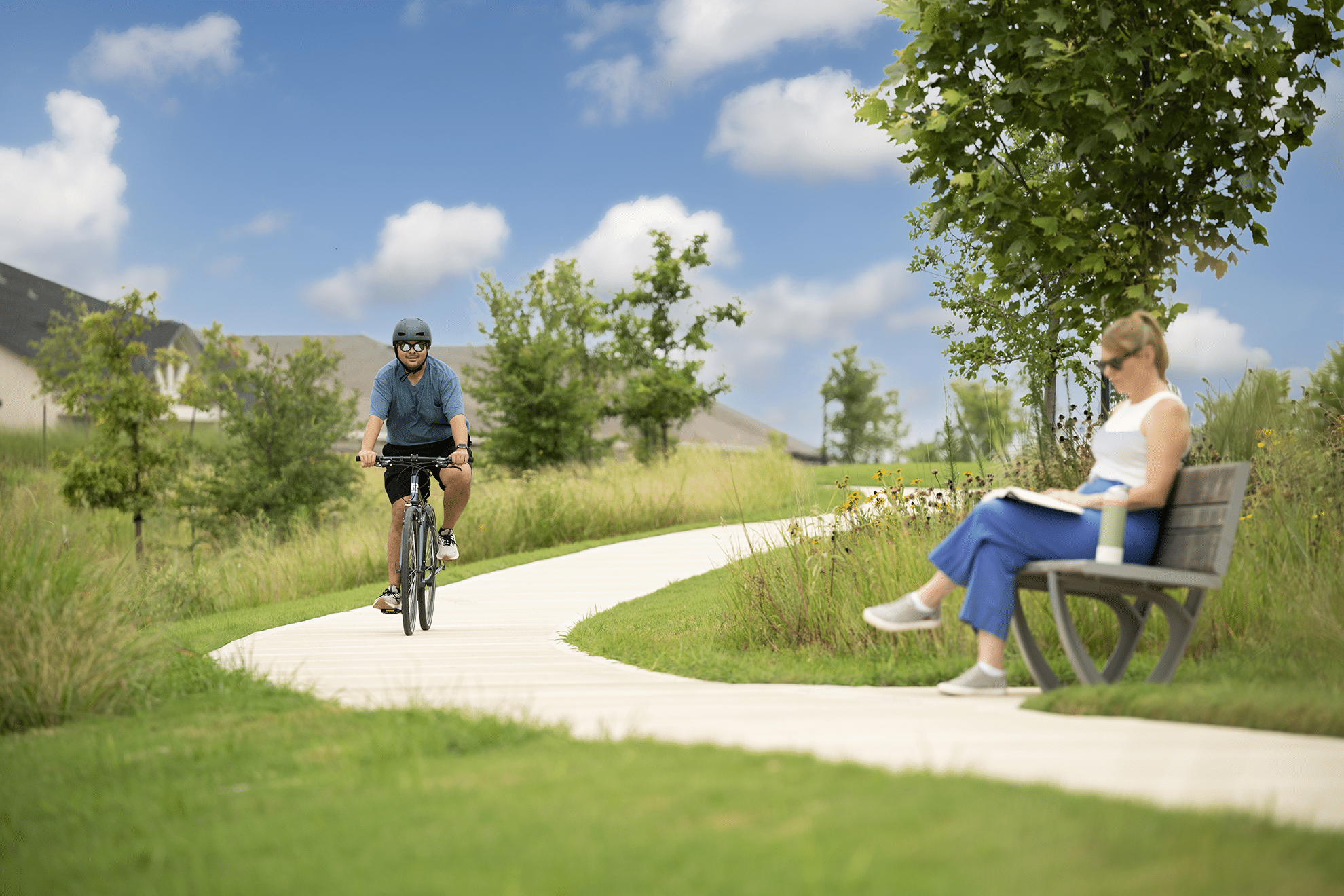 Trails, lakes, and outdoor scenery at The Grand Prairie